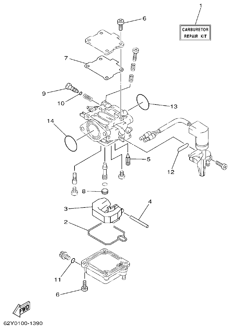 Yamaha F50A, FT50B REPAIR KIT 2 parts diagram
